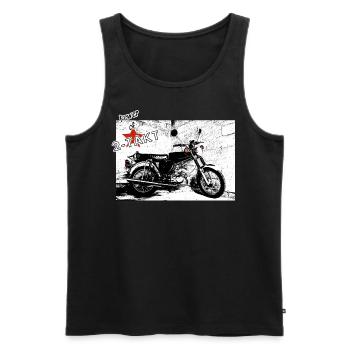 Moped DDR | Power of 2-Takt - Männer Premium Bio Tank Top - Schwarz - Vorne - AI Model Male 178 light (178cm)