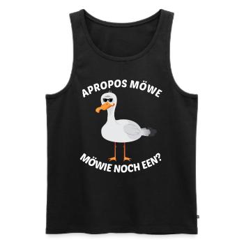 Drôles Proverbes Humour Norddeutsche mer du Nord Mouette - Débardeur bio Premium Homme - noir - Devant - AI Model Male 178 light (178cm)