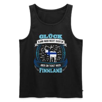 Glück Kann Man Nicht Kaufen Ein Ticket Finnland - Männer Premium Bio Tank Top - Schwarz - Vorne - AI Model Male 178 light (178cm)