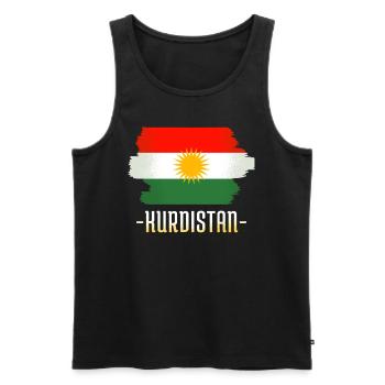 Kurdistan Flag Her Biji Gift Kurds - Men's Premium Organic Tank Top - black - Front - AI Model Male 178 light (178cm)