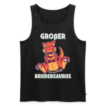 Großer Brudersaurus 2020 Bruder Dino ich werde - Männer Premium Bio Tank Top - Schwarz - Vorne - Michal (187cm)