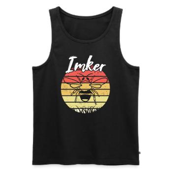 Bienen Imker - Retro Vintage - Männer Premium Bio Tank Top - Schwarz - Vorne - AI Model Male 178 light (178cm)