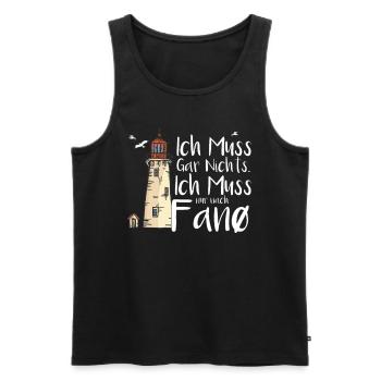 Dänemark Urlaub Skandinavien Spruch Fanö - Männer Premium Bio Tank Top - Schwarz - Vorne - Michal (187cm)
