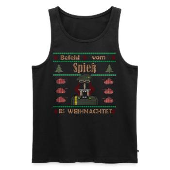 Befehl vom Spieß Ugly Christmas Sweater - Männer Premium Bio Tank Top - Schwarz - Vorne - AI Model Male 178 light (178cm)