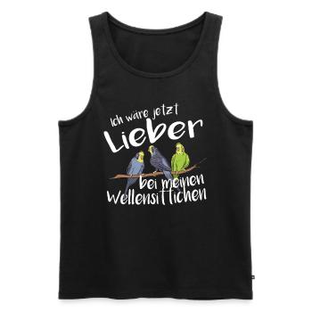 Wellensittich Spruch Vogel Wellensittiche - Männer Premium Bio Tank Top - Schwarz - Vorne - Michal (187cm)