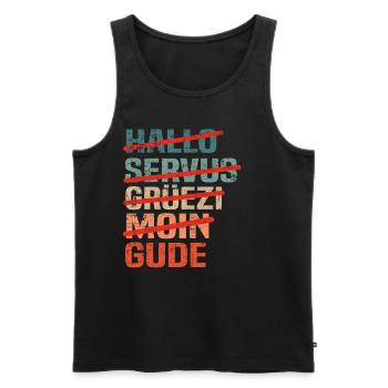 Apfelwein Frankfurt Bembel Äppler Ebbelwoi Spruch - Männer Premium Bio Tank Top - Schwarz - Vorne - Michal (187cm)