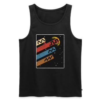 Analog Synthesizer Space Planets Synths Modular - Men's Premium Organic Tank Top - black - Front - AI Model Male 178 light (178cm)
