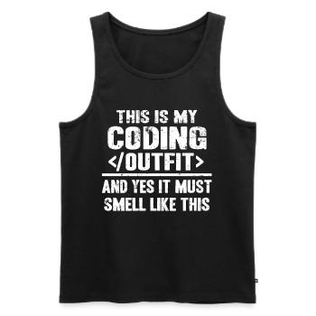 This Is My Coding Outfit Funny Programmer Gift - Men's Premium Organic Tank Top - black - Front - AI Model Male 178 light (178cm)