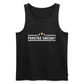 Puhutko Saksaa Bier Sprechen Sie Deutsch Finnisch - Männer Premium Bio Tank Top - Schwarz - Vorne - Michal (187cm)