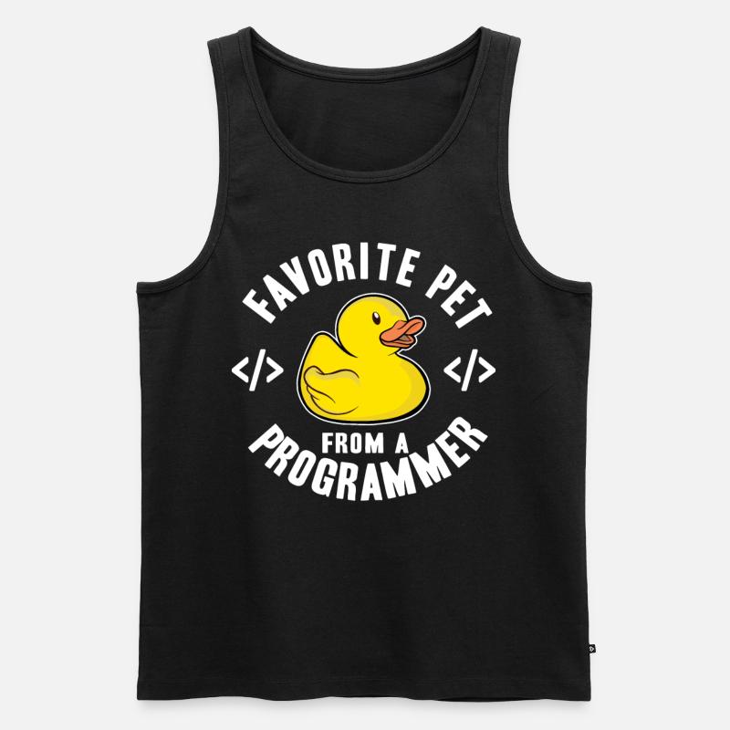 Programmeurs Canard Programmation Debugging Drôle - Débardeur bio Premium Homme - noir