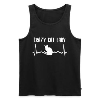 Crazy Cat Lady - Katzen - Männer Premium Bio Tank Top - Schwarz - Vorne - AI Model Male 178 light (178cm)
