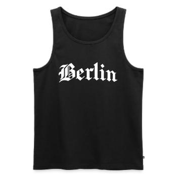 Berlin - capital of Berlin - Men's Premium Organic Tank Top - black - Front - AI Model Male 178 light (178cm)