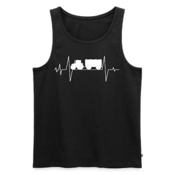 Tractor heartbeat agriculture - Men's Premium Organic Tank Top - black - Front - AI Model Male 178 light (178cm)