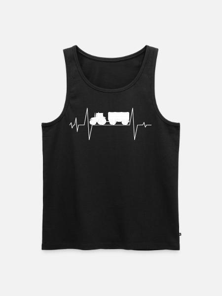 Traktor Herzschlag Landwirtschaft - Männer Premium Bio Tank Top - Schwarz