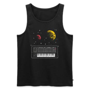 Synthesizer Space Synths Analog Modular Retro Gift - Men's Premium Organic Tank Top - black - Front - AI Model Male 178 light (178cm)