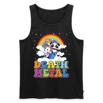 Death Metal Geschenk Heavy Regenbogen Einhorn - Männer Premium Bio Tank Top - Schwarz - Vorne - Michal (187cm)