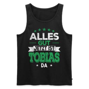 Alles Gut Jetzt ist Tobias da Name Vorname Tobias - Männer Premium Bio Tank Top - Schwarz - Vorne - Michal (187cm)