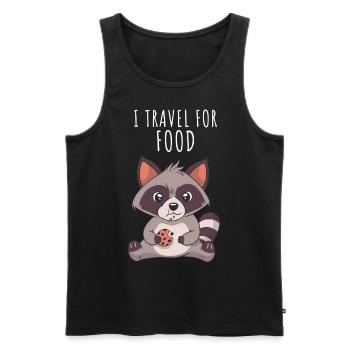 Waschbär Essen Liebhaber Food Traveler I Travel - Männer Premium Bio Tank Top - Schwarz - Vorne - Michal (187cm)