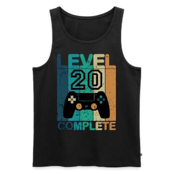 20 Geburtstag - Geschenk zum 20 Geburtstag - Männer Premium Bio Tank Top - Schwarz - Vorne - AI Model Male 178 light (178cm)