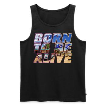 Born to be alive Retro Motel Fun Cadillac Vintage - Men's Premium Organic Tank Top - black - Front - Michal (187cm)