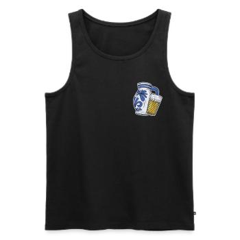 Ebbelwoi Drôle logo Eppler Cidre Francfort - Débardeur bio Premium Homme - noir - Devant - AI Model Male 178 light (178cm)