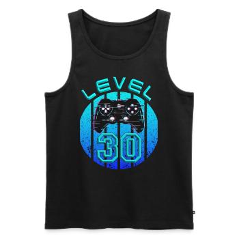 30 ans - Cadeau pour 30 ans - Débardeur bio Premium Homme - noir - Devant - AI Model Male 178 light (178cm)