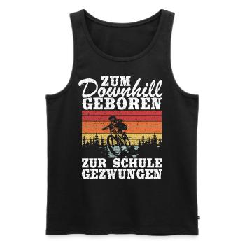 Downhill Kinder Spruch Schule Mountainbiker MTB - Männer Premium Bio Tank Top - Schwarz - Vorne - Michal (187cm)