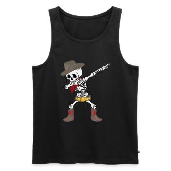 Dab Dance Skeleton Cowboy Funny Halloween Costume - Men's Premium Organic Tank Top - black - Front - AI Model Male 178 light (178cm)