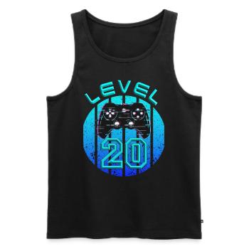 20 Thin Birthday Gift - Men's Premium Organic Tank Top - black - Front - AI Model Male 178 light (178cm)