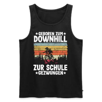 Downhill Kinder Spruch Schule MTB Mountainbike - Männer Premium Bio Tank Top - Schwarz - Vorne - Michal (187cm)