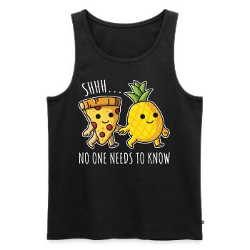 Pizza Hawaii Ananas Pizza essen Pizza & Ananas - Männer Premium Bio Tank Top - Schwarz - Vorne - AI Model Male 178 light (178cm)