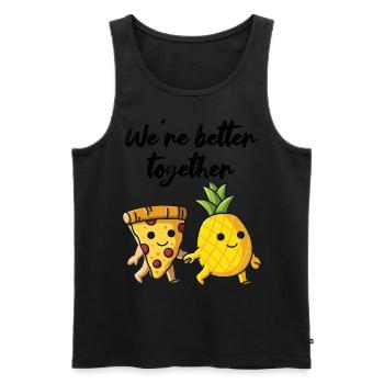Pizza Hawaii Ananas Pizza essen Pizza & Ananas - Männer Premium Bio Tank Top - Schwarz - Vorne - Michal (187cm)