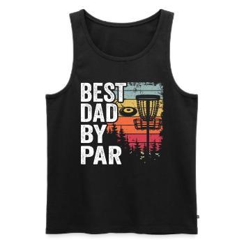 Best Dad By Par Disc Golf Daddy Gift Disc Golfer - Men's Premium Organic Tank Top - black - Front - Michal (187cm)