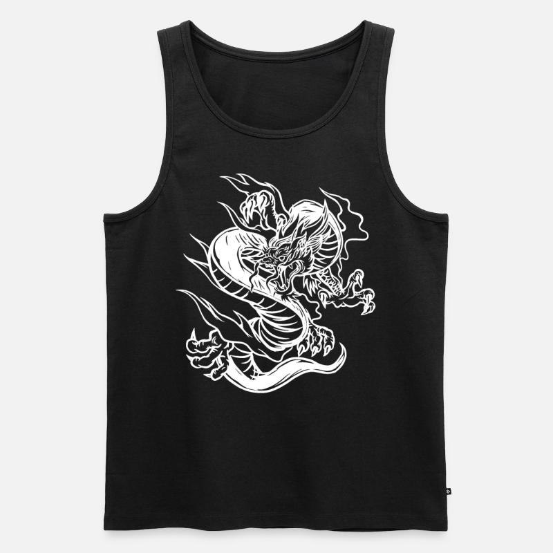 mit chinesischen Drachen chinesischem Drache - Männer Premium Bio Tank Top - Schwarz