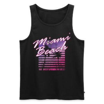 Miami Beach Retro 80s - Men's Premium Organic Tank Top - black - Front - AI Model Male 178 light (178cm)