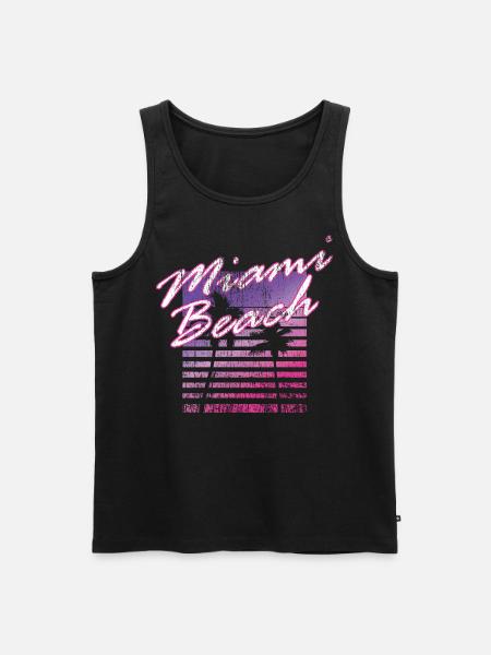Miami Beach Retro 80s - Men's Premium Organic Tank Top - black