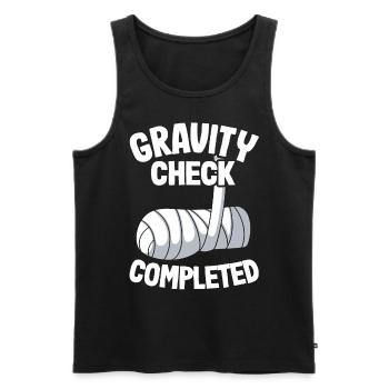 Broken Arm Get Well Soon Gravity Check Completed - Men's Premium Organic Tank Top - black - Front - AI Model Male 178 light (178cm)
