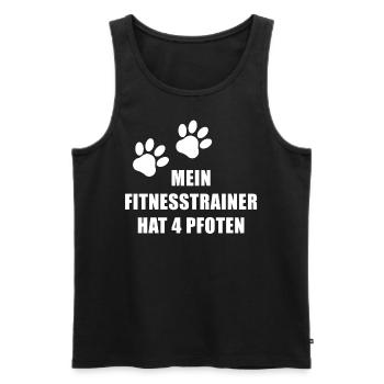 mein fitnesstrainer hat vier pfoten - Männer Premium Bio Tank Top - Schwarz - Vorne - Michal (187cm)