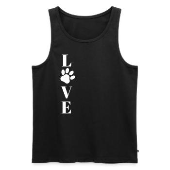 i love dogs - amour des chiens - j’aime les chiens - Débardeur bio Premium Homme - noir - Devant - AI Model Male 178 light (178cm)