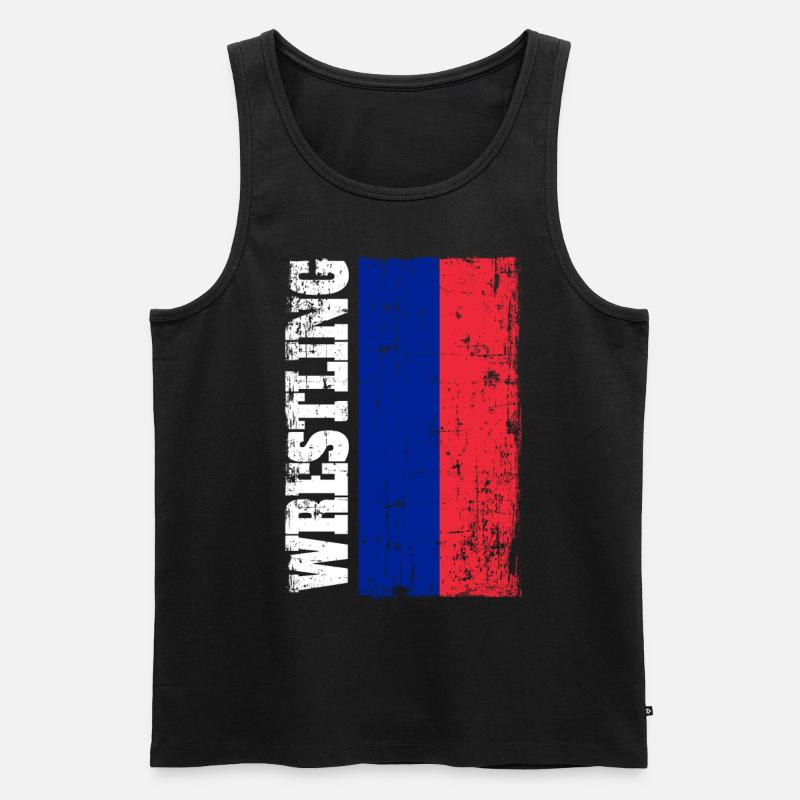 Lutte lutte lutteur drapeau drapeau Russie - Débardeur bio Premium Homme - noir
