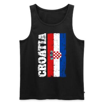 Drapeau de la Croatie Drapeau Sport Hrvatska Fan - Débardeur bio Premium Homme - noir - Devant - AI Model Male 178 light (178cm)