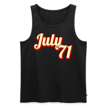 71 juillet 1971 Vintage Retro 50 Years Gift - Débardeur bio Premium Homme - noir - Devant - AI Model Male 178 light (178cm)