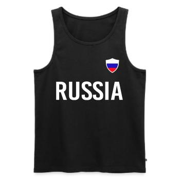 Drapeau de football Russie Soccer Russia - Débardeur bio Premium Homme - noir - Devant - AI Model Male 178 light (178cm)