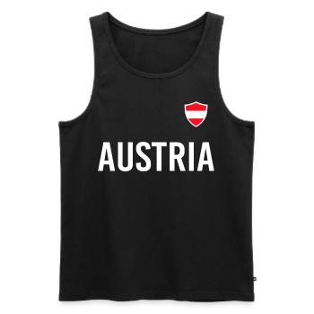 Autriche Football drapeau drapeau Austria Soccer - Débardeur bio Premium Homme - noir - Devant - AI Model Male 178 light (178cm)