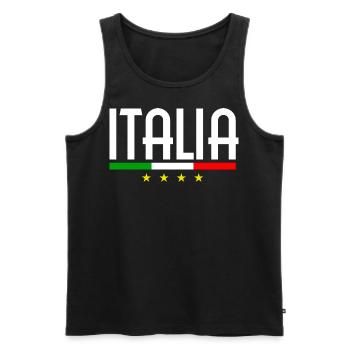 Drapeau de football Italie Italia - Débardeur bio Premium Homme - noir - Devant - Michal (187cm)