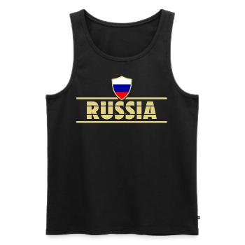 Drapeau de football Russie Soccer Russia - Débardeur bio Premium Homme - noir - Devant - Michal (187cm)
