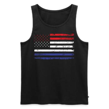 Pays-Bas États-Unis Amérique Drapeau Drapeau Racines Sport - Débardeur bio Premium Homme - noir - Devant - AI Model Male 178 light (178cm)