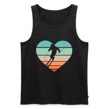 Ski Fahren Ski Fahrer Ski Wintersportler Herz - Männer Premium Bio Tank Top - Schwarz - Vorne - AI Model Male 178 light (178cm)