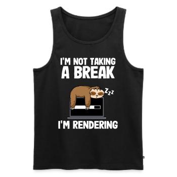 I'm Rendering Filmmaker Sloth Video Editor Editing - Men's Premium Organic Tank Top - black - Front - AI Model Male 178 light (178cm)