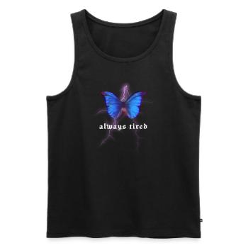 Always Tired - Butterfly Aesthetic - Schmetterling - Men's Premium Organic Tank Top - black - Front - AI Model Male 178 light (178cm)